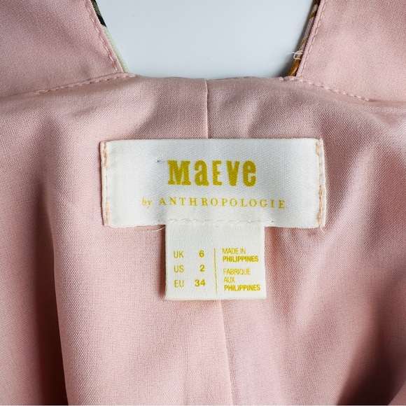 Anthropologie Maeve Lissa Twill Floral Multicolor Sheath Sleeveless Dress Size 2 - Picture 5 of 16